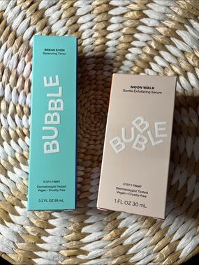 BUBBLE Break Even Balancing Toner & Moon Walk Serum Set - NIB